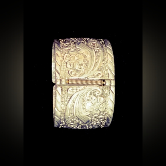 Large Vintage Bangle - Silver Plated Stainless Steel - Filigree Design - 1970s - Picture 4 of 4